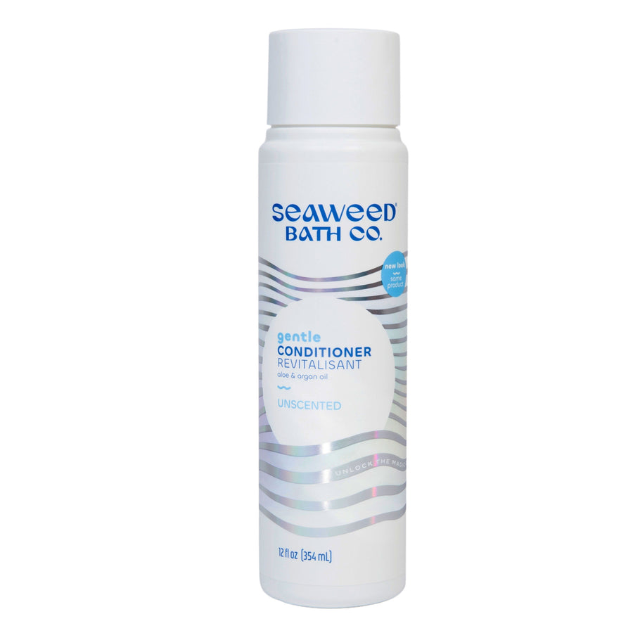 Gentle Hydrating, Moisturizing Conditioner With Argan Oil and Aloe Vera in Unscented Bottle. Seaweed Bath Co.