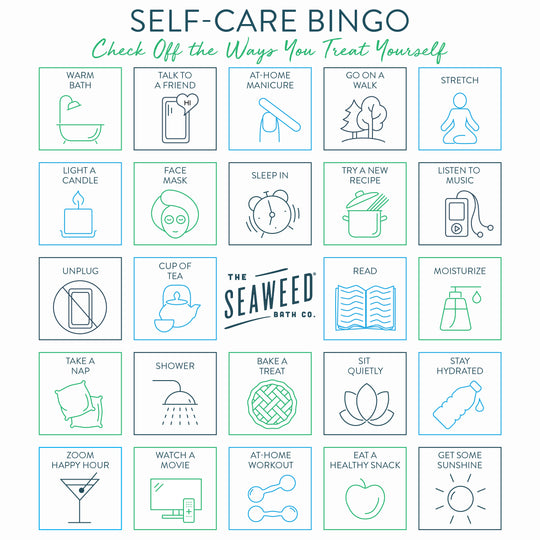 Self Care Bingo Symbols. The Seaweed Bath Co.