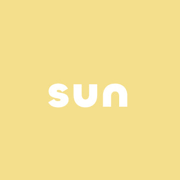 the word sun on yellow background