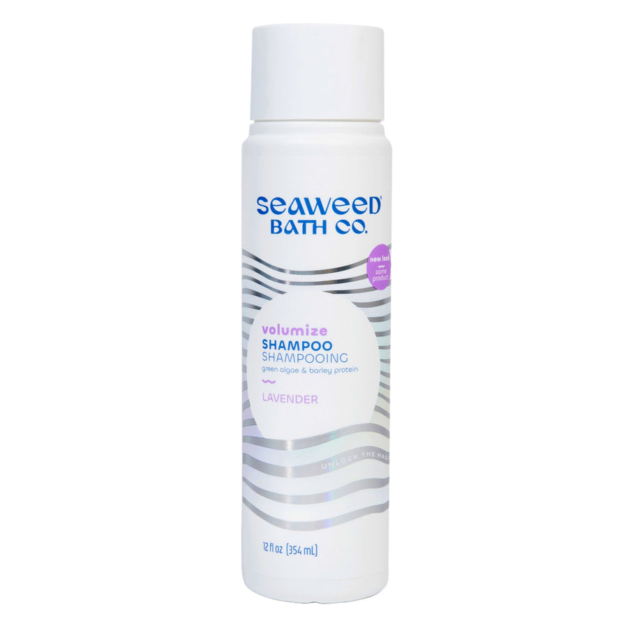 Volumize Shampoo Bottle in Lavender Scent. Seaweed Bath Co.
