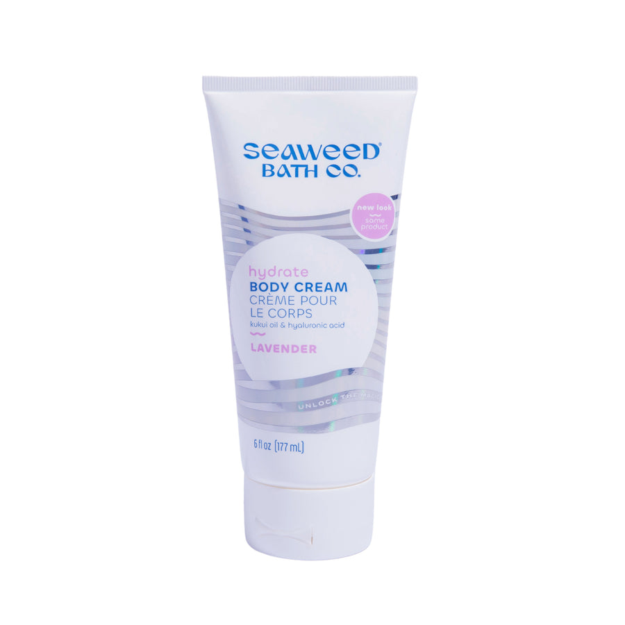 Seaweed Bath Co. Hydrate Body Cream in Lavender Scent Front of Tube.
