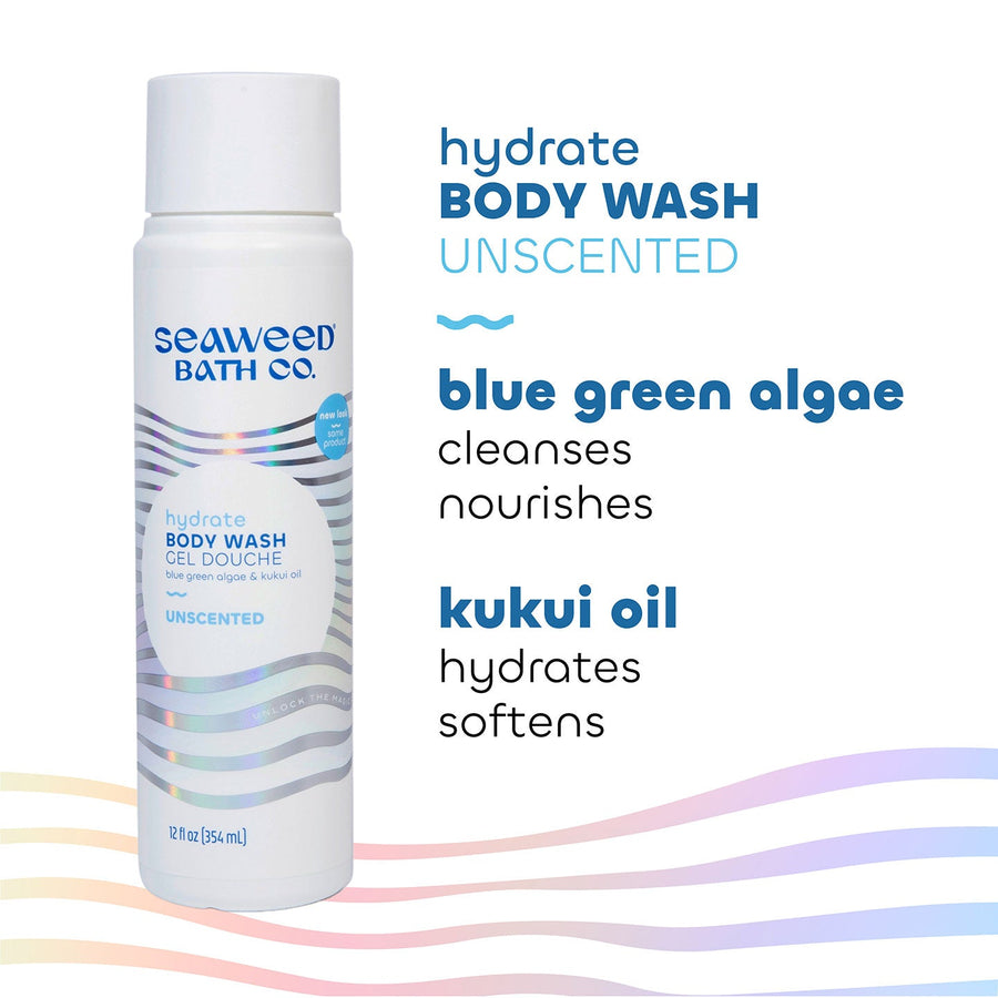 Key Ingredients in Seaweed Bath Co. Hydrate Body Wash Unscented.