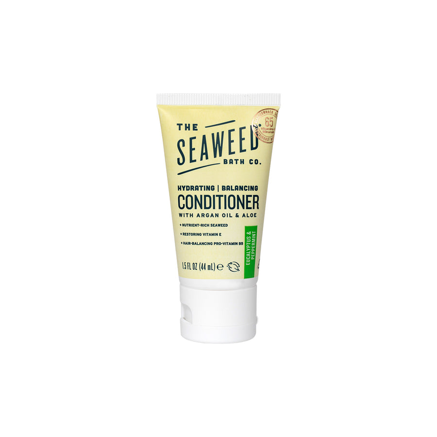 Hydrating, Balancing Conditioner Ingredients: Aloe Vera, Argan Oil, Eucalyptusan Peppermint. The Seaweed Bath Co.